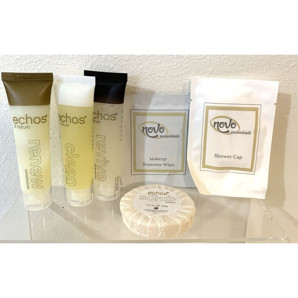 Echos Travel Bath & Shower Grooming Set Body Wash Shampoo etc Vacation Cruise